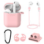 Apple Wireless Bluetooth Earphone Silicone Sleeve Is Suitable For Airpods Protective Sleeve Earphone Silicone Hanging Buckle 5-piece Set
