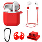 Apple Wireless Bluetooth Earphone Silicone Sleeve Is Suitable For Airpods Protective Sleeve Earphone Silicone Hanging Buckle 5-piece Set