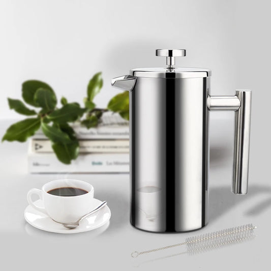 Coffee Maker French Press Stainless Steel Espresso Coffee Machine High Quality Double-wall Insulated Coffee Tea Maker Pot 1000ml - Coffee Pots - AliExpress