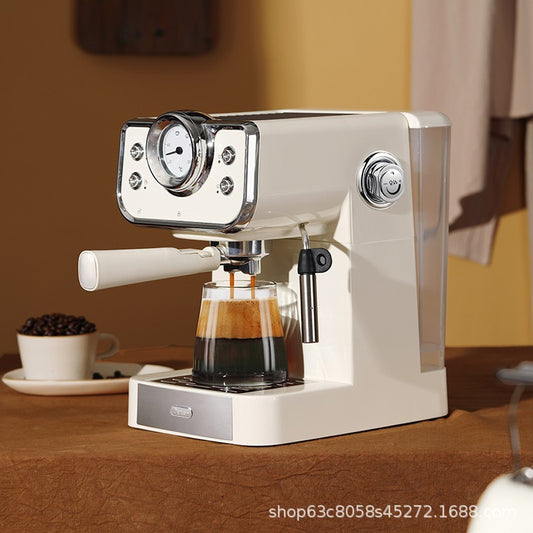 German DETBOM Retro Italian Espresso Machine Household Small Full Semi-automatic 20bar Steam Milk Foam
