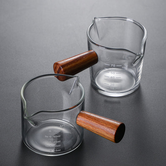 Straight Double-mouthed Milk Cup Coffee Milk Cup Insulated Glass Cup Coffee Cup Milk Cup Italian Glass Coffee Measuring Cup