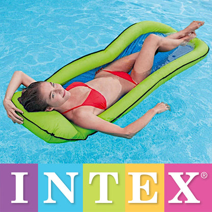 INTEX 58836 Foldable Mesh Recliner Adult Swimming Pool Drifting Inflatable Floating Chair Water Floating Row